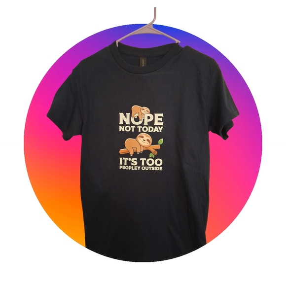 Gildan Tops - Gildan Black Sloth Graphic Tee